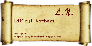 Lányi Norbert névjegykártya